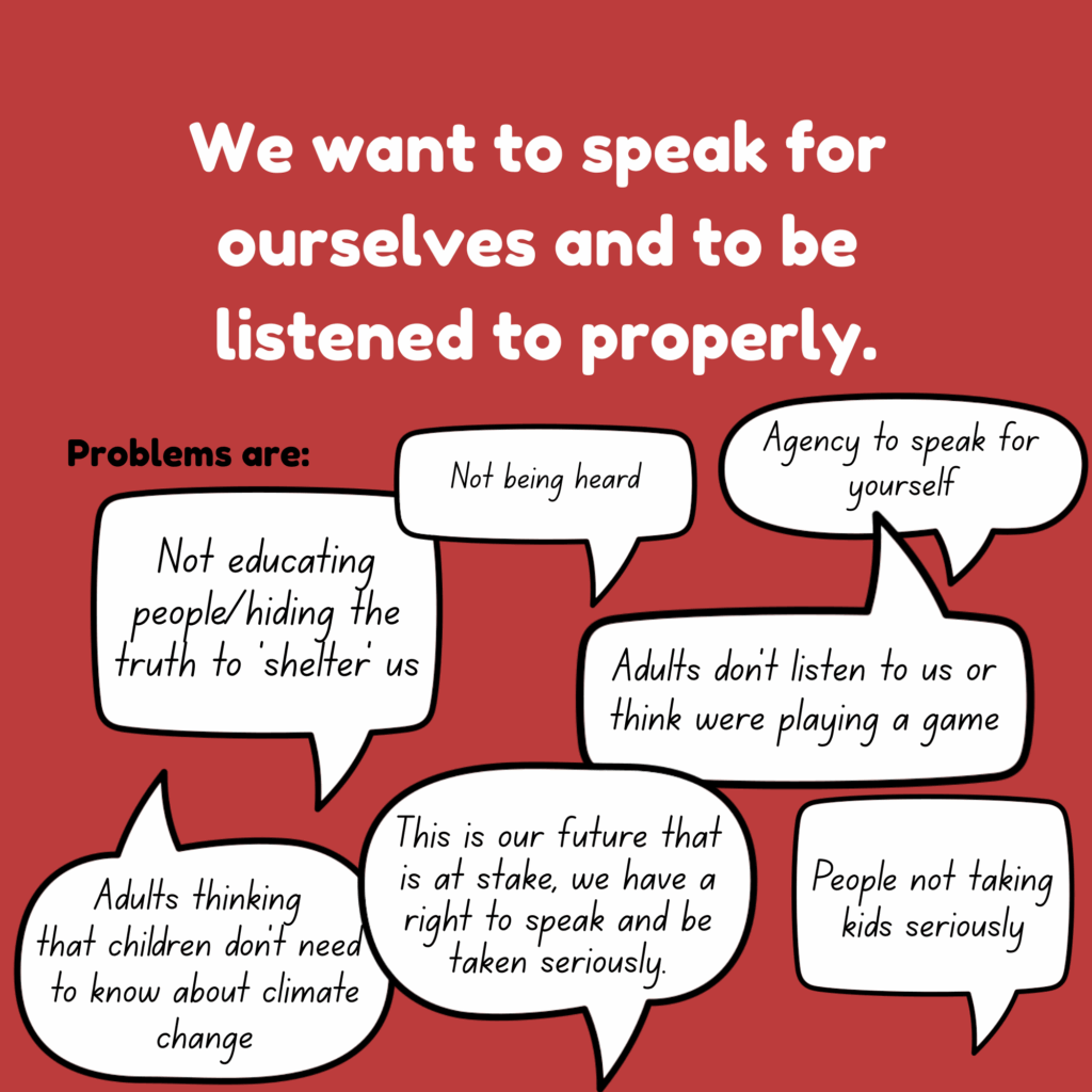 We want to speak for ourselves and to be listened to properly.
